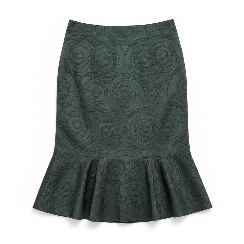 Vera Mont vintage Dark Green Asymmetrical pencil midi Skirt size 6